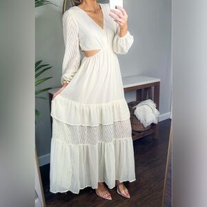 Lovecolette Cream Long Sleeve Women's Dress Sz S